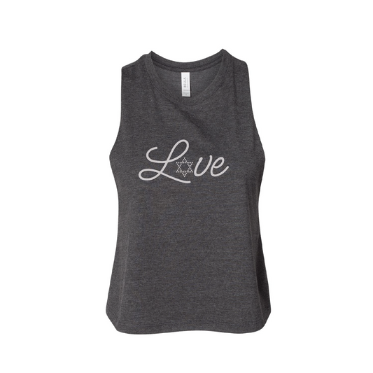 Love Ladies Racerback Cropped Tank Top