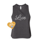 Love Ladies Racerback Cropped Tank Top